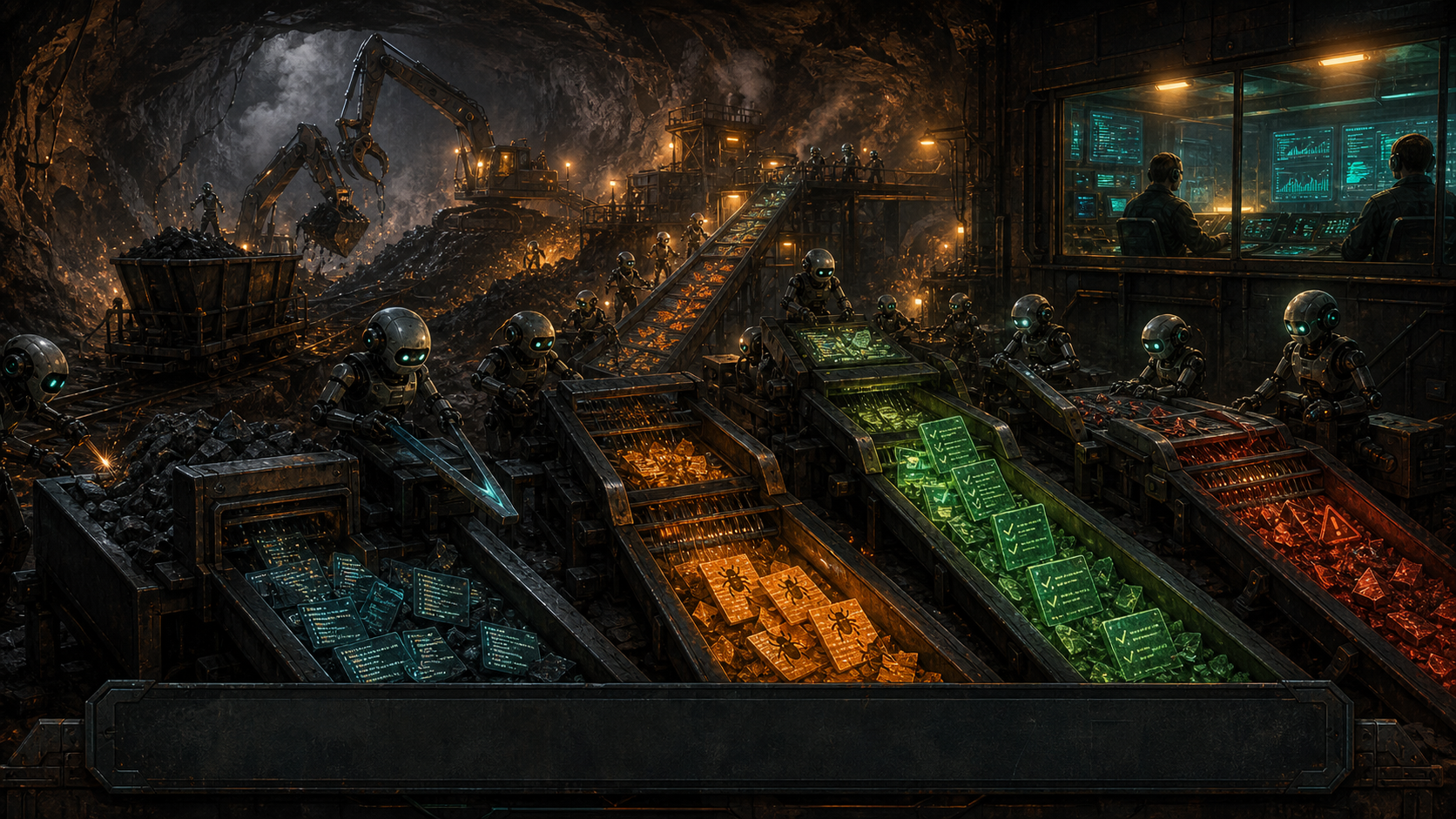Underground autoresearch foundry with agents processing code and tests